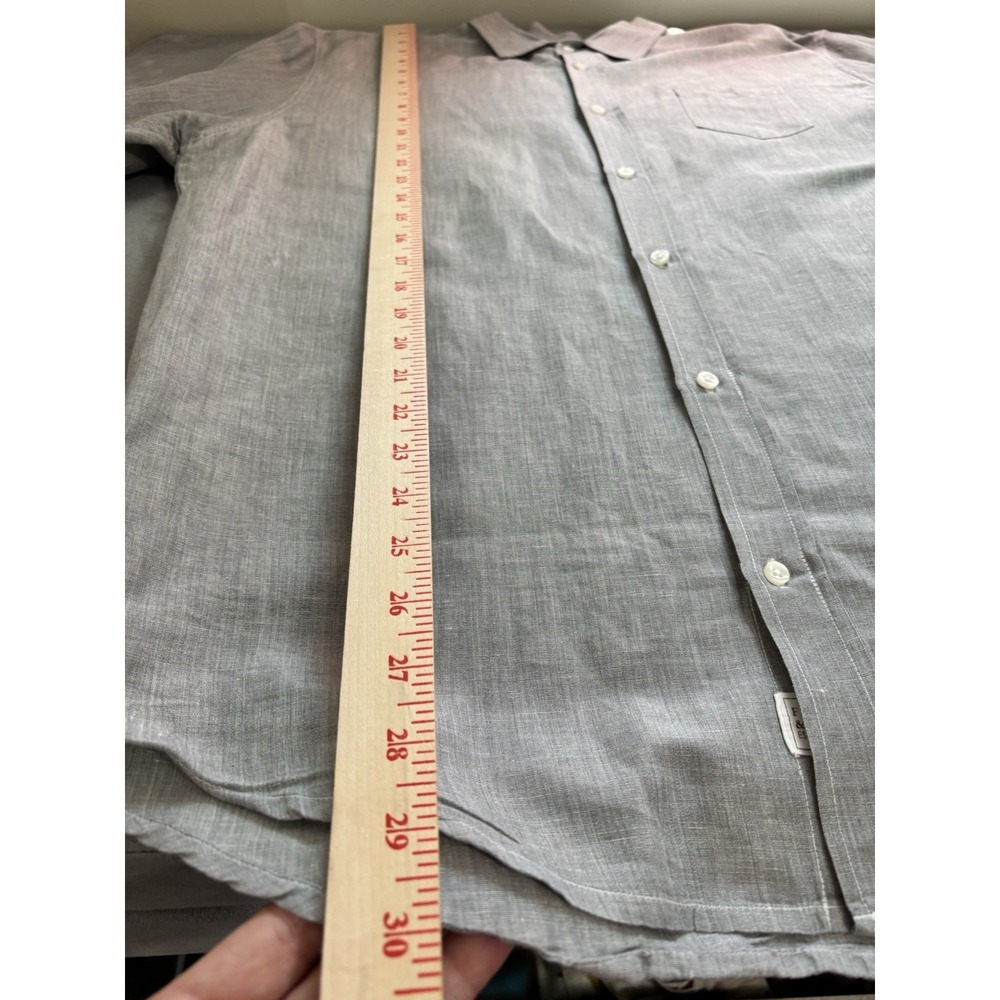 Frank And Eileen Linen Blend Long Sleeve Button Up Size XL Gray Relaxed Minimal - Picture 7 of 13